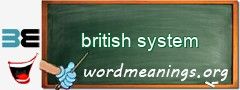 WordMeaning blackboard for british system